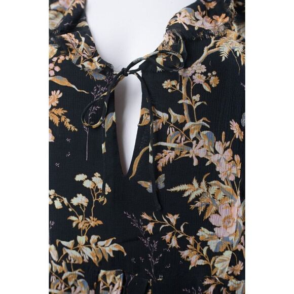 Paige Womens Tia Silk Dress L Multi-Color Black Floral NWT - Picture 4 of 6